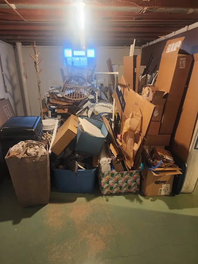 Roll-off dumpster container at job site for 20 Yard Dumpster Rental in Boston